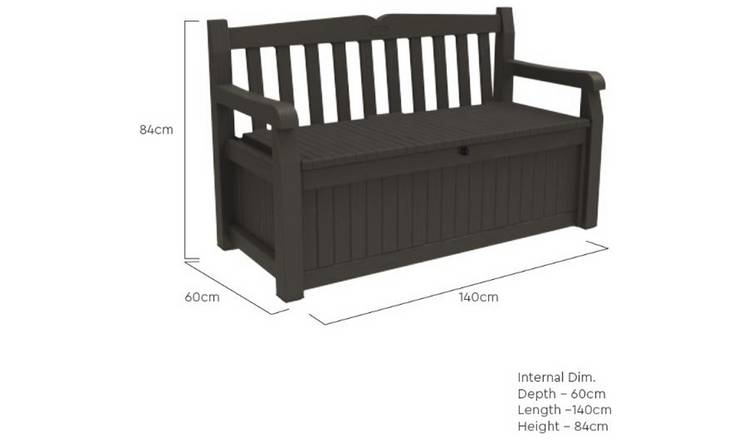 Keter Eden 265L Grey Outdoor Garden Storage Bench - Stylish & Durable Seating Solution
