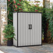 Keter Premier Tall 1400L Outdoor Storage Cupboard - Durable, Weather-Resistant Garden & Tool Organizer (4.6 x 2.4ft)