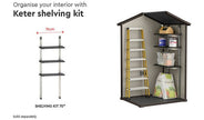 Keter Manor Apex 4x3ft Brown Outdoor Garden Storage Shed with Lockable Door