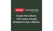 Keter Signature Oak 2020L Horizontal Garden Storage Shed - Durable & Stylish Outdoor Organization