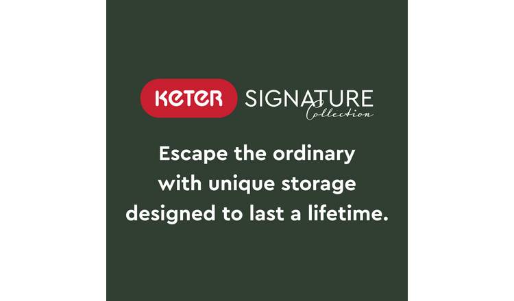 Keter Signature Oak 2020L Horizontal Garden Storage Shed - Durable & Stylish Outdoor Organization
