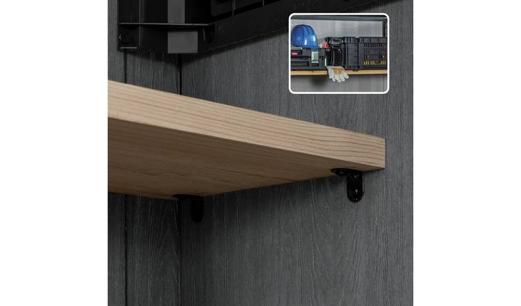 Keter Signature Oak 2020L Horizontal Garden Storage Shed - Durable & Stylish Outdoor Organization