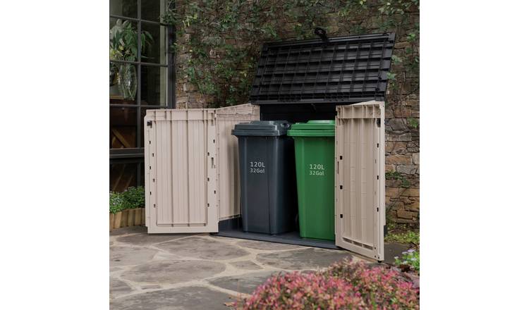 Keter Store It Out Midi 880L Garden Storage Box - Beige/Brown | Durable & Weather-Resistant Outdoor Solution