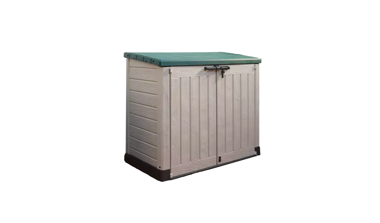 Keter Store It Out Max 1200L - Versatile Outdoor Garden Storage Box for Tools, Furniture, and Wheelie Bins (Beige/Green)