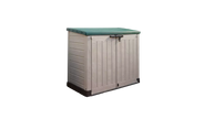 Keter Store It Out Max 1200L - Versatile Outdoor Garden Storage Box for Tools, Furniture, and Wheelie Bins (Beige/Green)