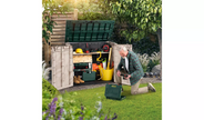 Keter Store It Out Max 1200L - Versatile Outdoor Garden Storage Box for Tools, Furniture, and Wheelie Bins (Beige/Green)