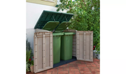 Keter Store It Out Max 1200L - Versatile Outdoor Garden Storage Box for Tools, Furniture, and Wheelie Bins (Beige/Green)