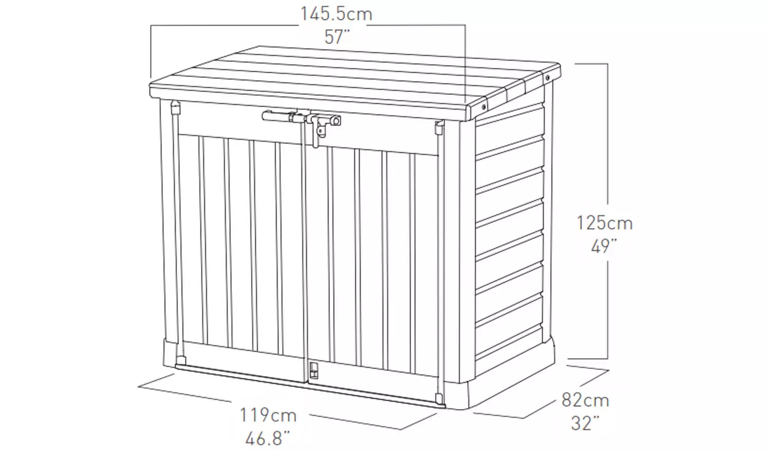 Keter Store It Out Max 1200L - Versatile Outdoor Garden Storage Box for Tools, Furniture, and Wheelie Bins (Beige/Green)