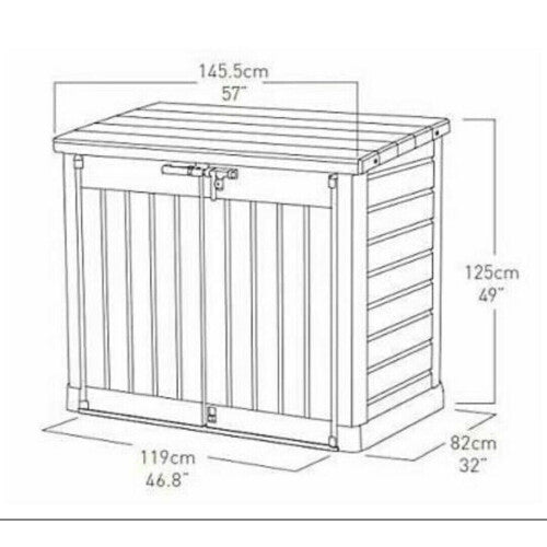 Keter Store It Out Max 1200L - Versatile Outdoor Garden Storage Shed for Tools, Furniture, and Bins (Beige Brown)