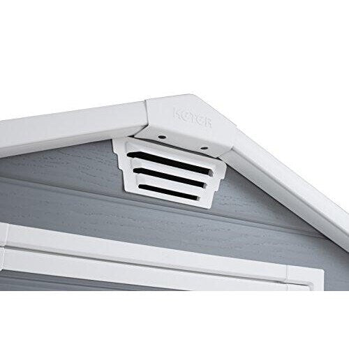 Keter Manor Grey 6x4 ft Durable Outdoor Plastic Garden Storage Shed with Window and Ventilation