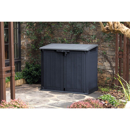 Keter Store it Out Nova 880L Outdoor Storage Box with Pistons - Dark Grey/Light Grey